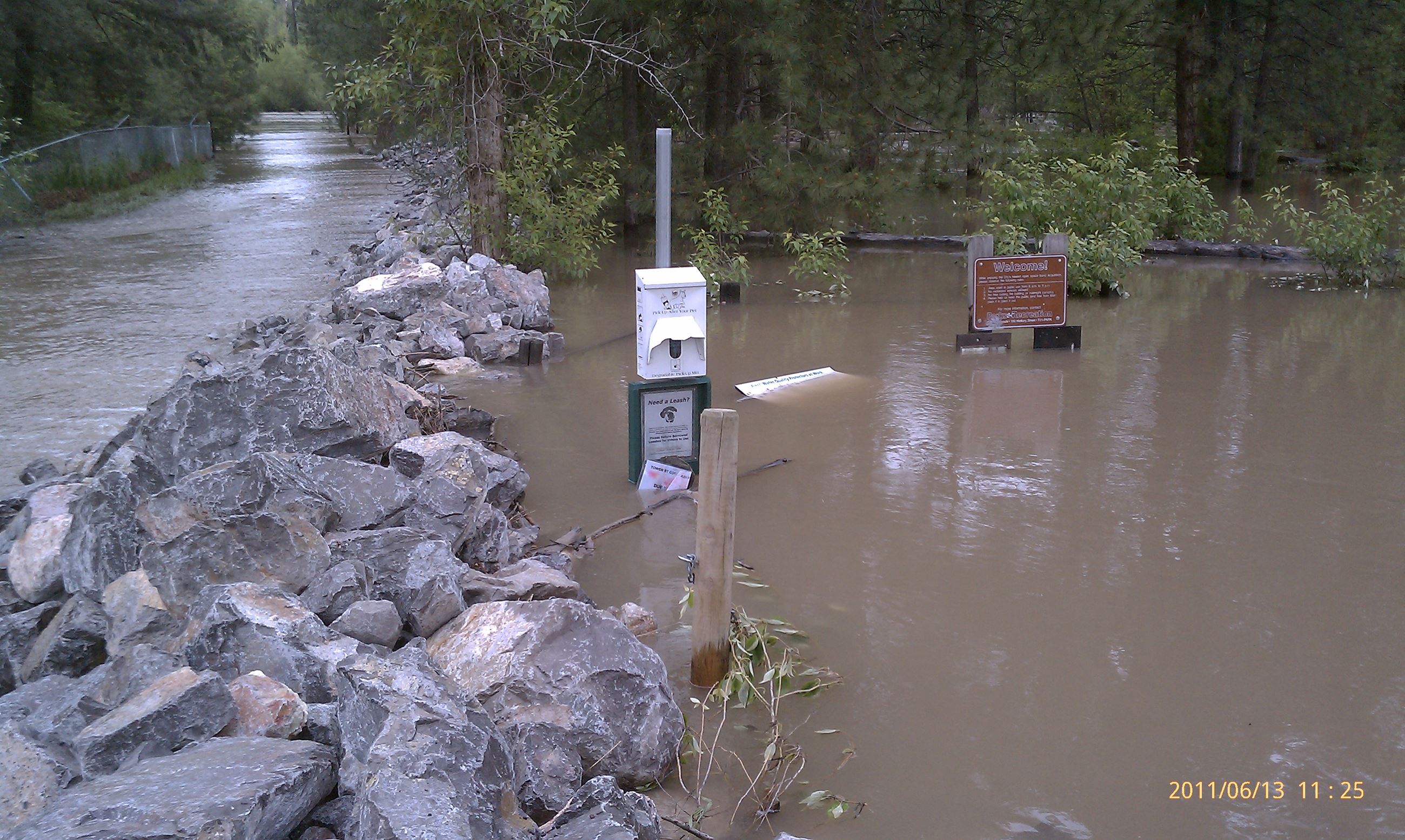 Flooded parking lot